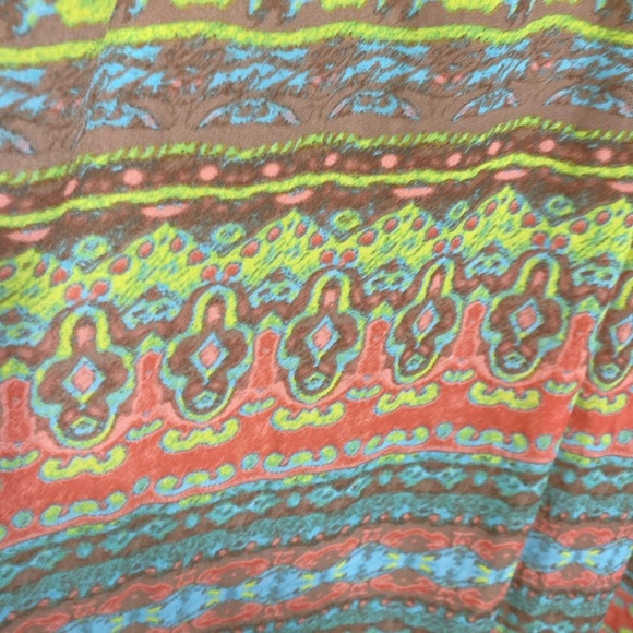 Kenji Crochet Boho Beach bohemian long Maxi Dress Blue Pink Yellow Size 12 - Picture 9 of 15